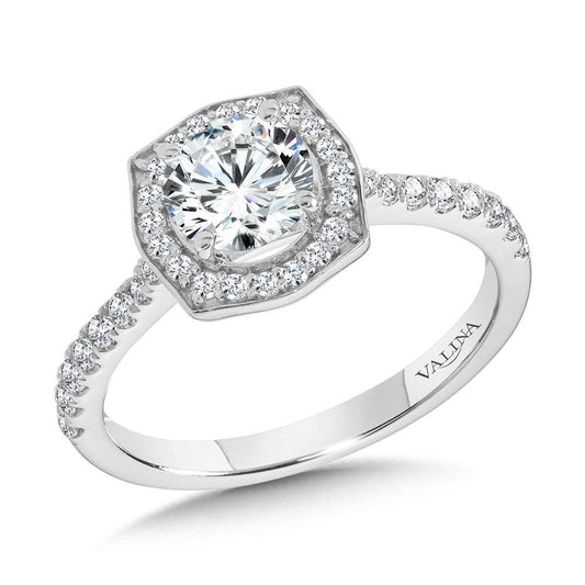 Valina Fancy Cushion-Shaped Diamond Halo Engagement Ring R2316W-SR