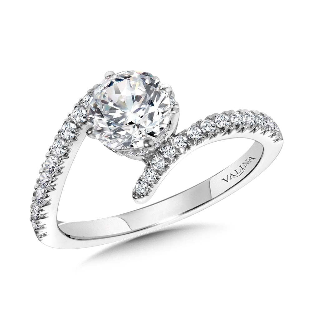 Valina Hidden Halo Bypass Diamond Engagement Ring R2270W-SR