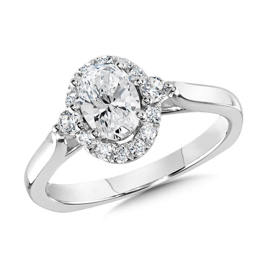 Valina Oval Diamond Halo Engagement Ring R1092W