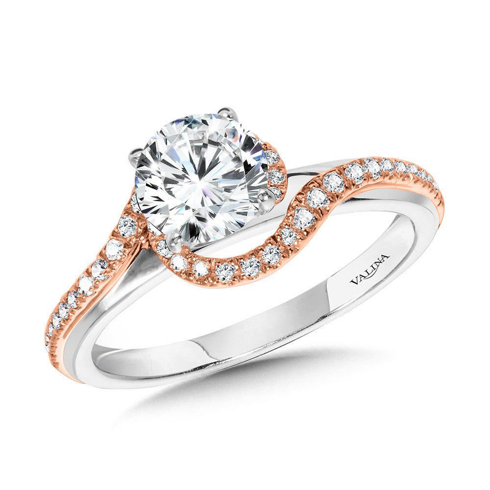 Valina Bypass Spiral Dual-Tone Engagement Ring R1154WP-SR