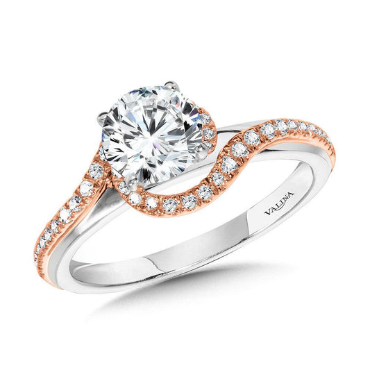 Valina Bypass Spiral Dual-Tone Engagement Ring R1154WP-SR