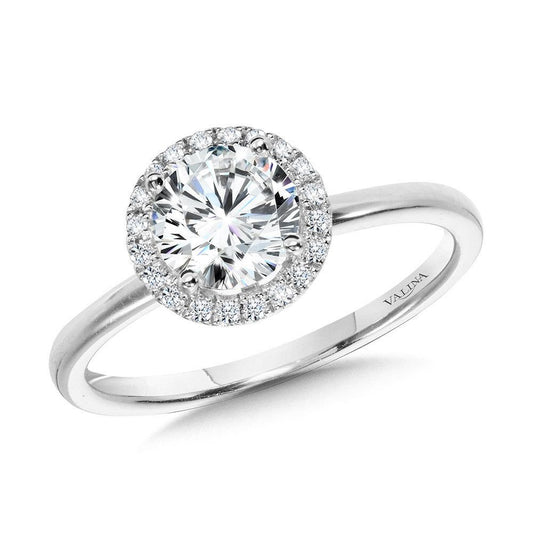 Valina Classic Straight Halo Engagement Ring R1140W-SR