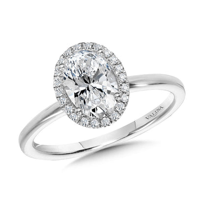 Valina Classic Straight Oval Halo Engagement Ring R1142W-SR