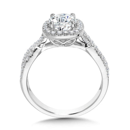 Valina Crisscross Cushion-Shaped Halo Engagement Ring R1131W-SR