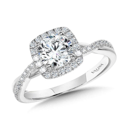 Valina Crisscross Cushion-Shaped Halo Engagement Ring R1135W-SR