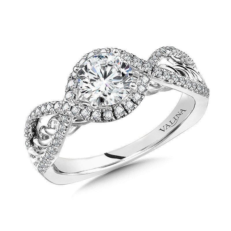 Valina Spiral Diamond Engagement Ring R1058W