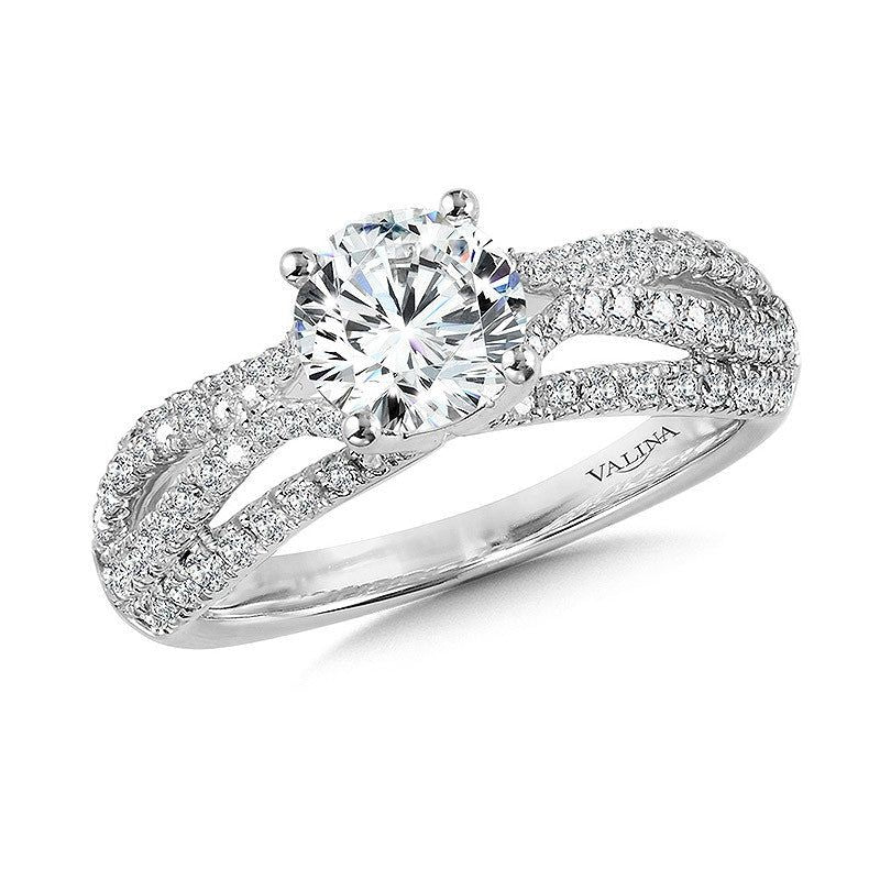 Valina Split Shank Diamond Engagement Ring R1057W