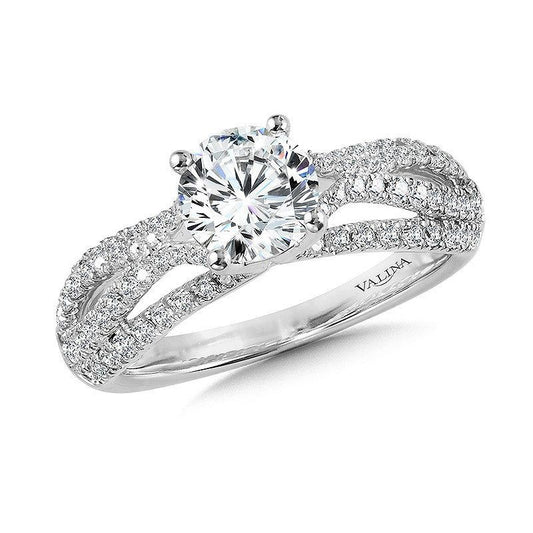 Valina Split Shank Diamond Engagement Ring R1057W