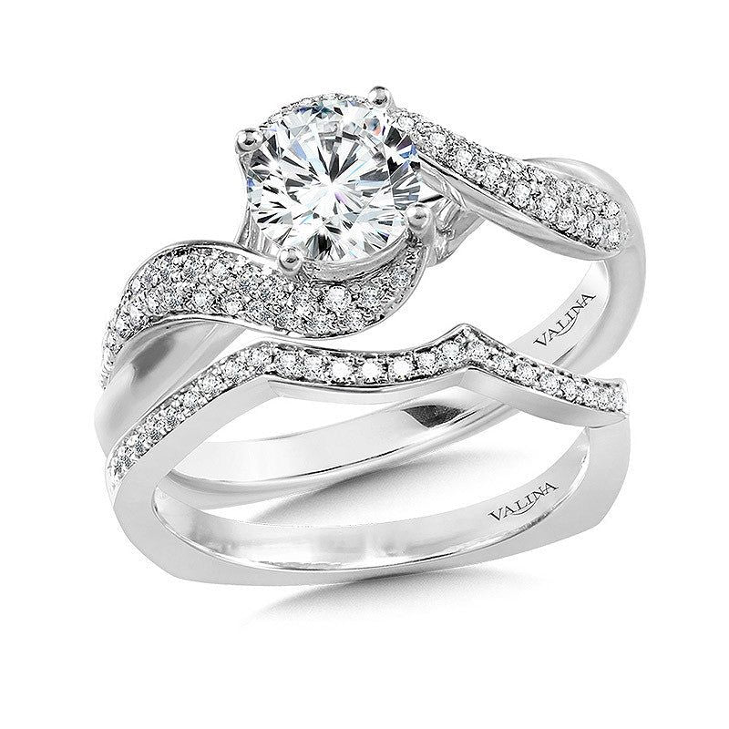 Valina Spiral Pave Diamond Engagement Ring R1054W