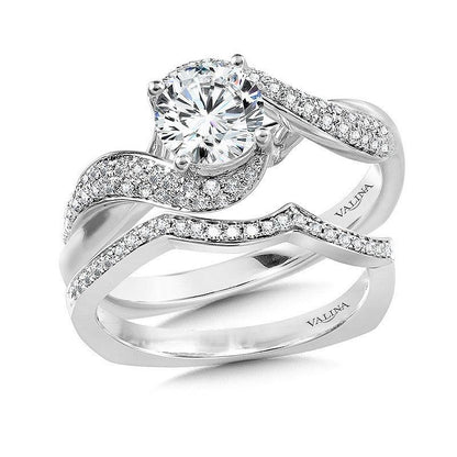 Valina Spiral Pave Diamond Engagement Ring R1054W