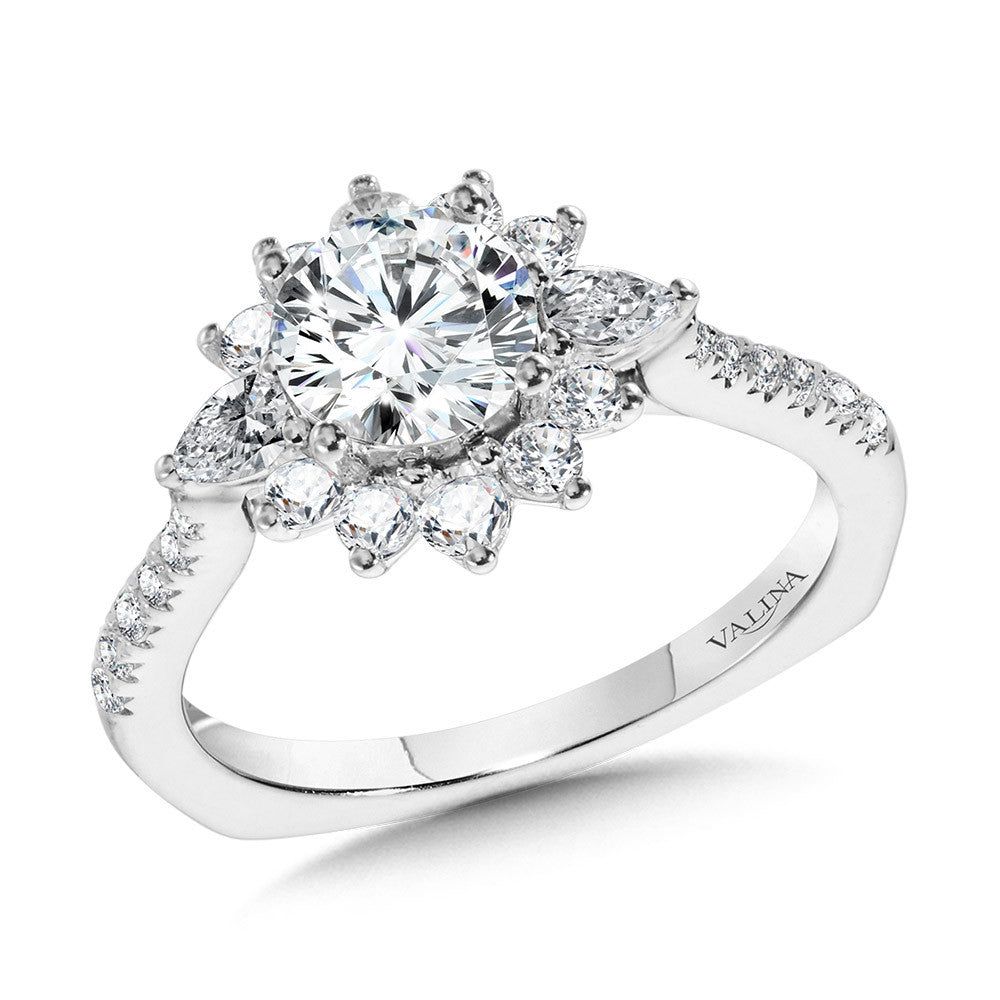 Valina Statement Diamond Halo Engagement Ring R1114W