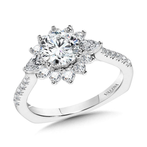 Statement Diamond Halo Engagement Ring R1114W