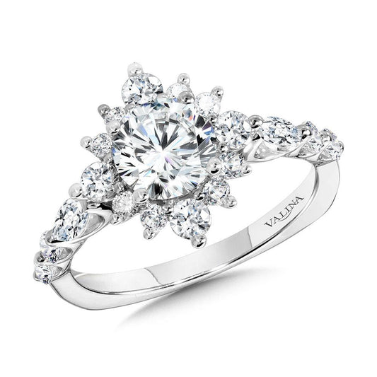 Valina Statement Star Halo Diamond Engagement Ring R1155W