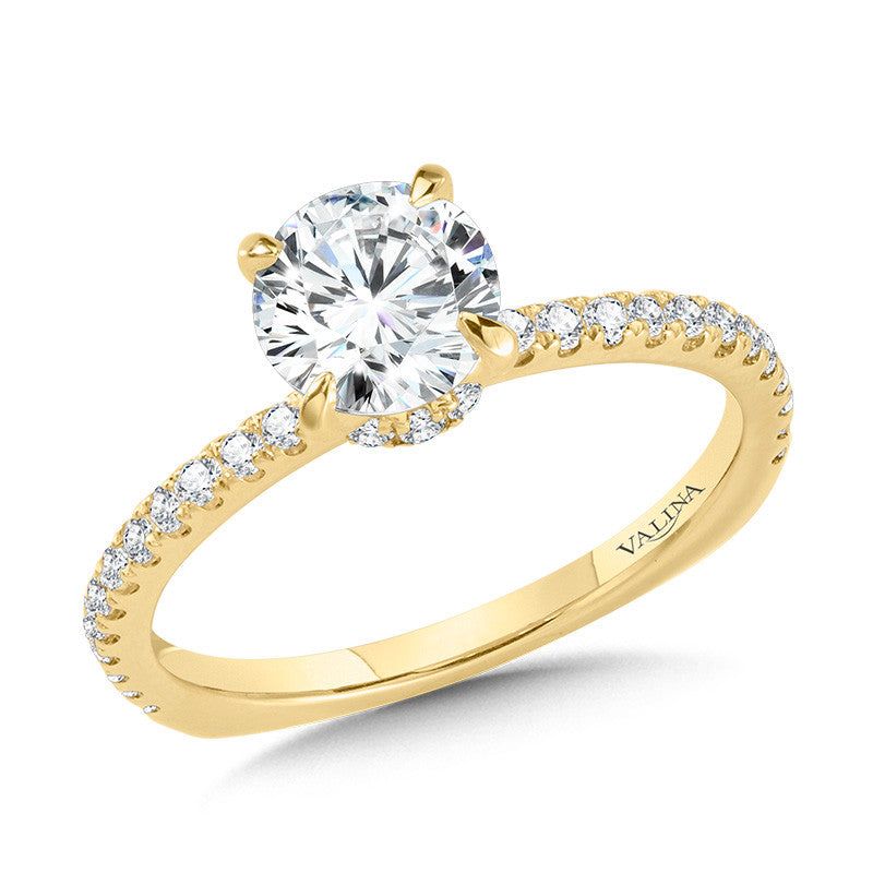 Valina Straight Diamond Colar Engagement Ring R2317Y
