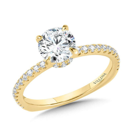 Valina Straight Diamond Colar Engagement Ring R2317Y