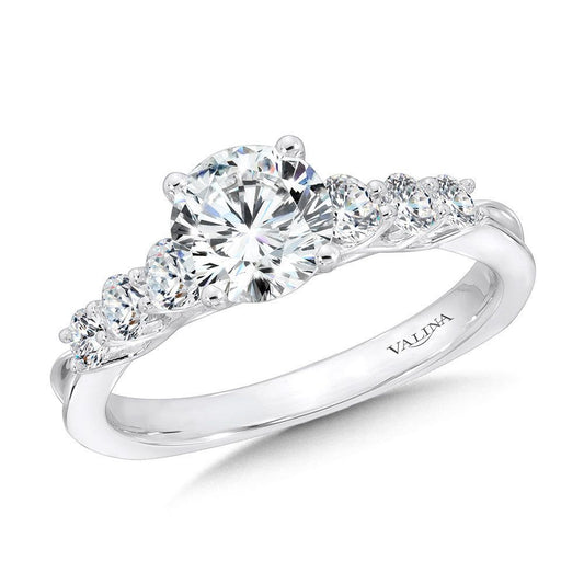 Valina Tapered Straight Diamond Engagement Ring R1089W