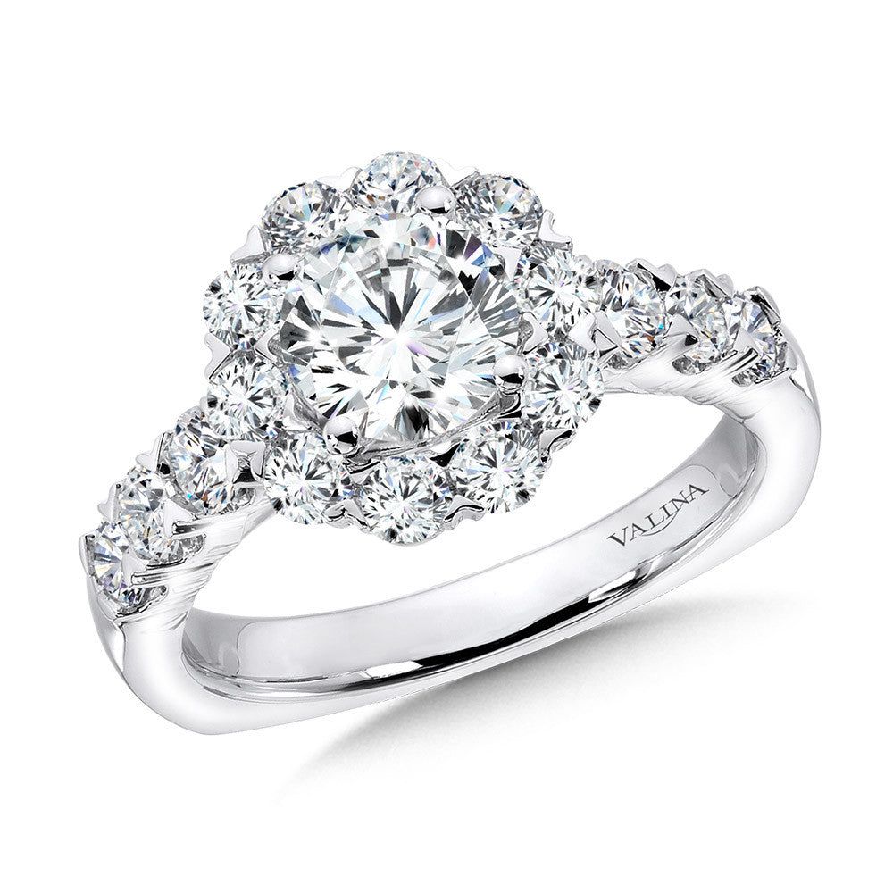 Valina Unique Diamond Halo Engagement Ring R1079W