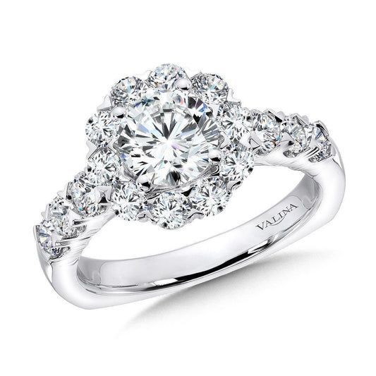 Valina Unique Diamond Halo Engagement Ring R1079W