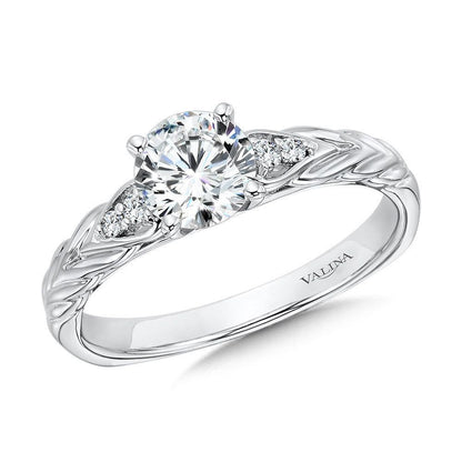 Valina Vintage Chevron Diamond Engagement Ring R1073W