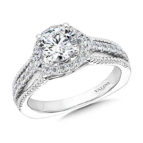 Vintage Diamond Halo Engagement Ring R1072W