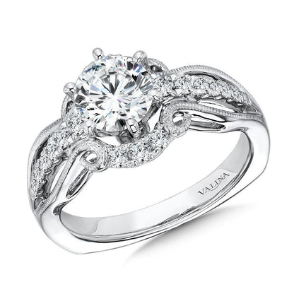 Valina Vintage Six-Prong Milgrain Diamond Engagement Ring R1068W