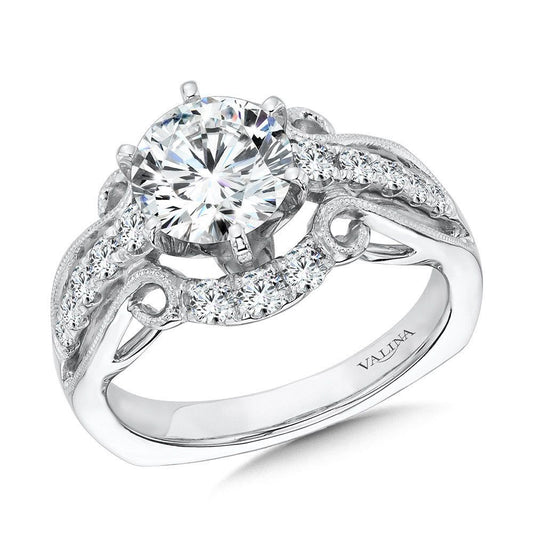 Valina Vintage Six-Prong Milgrain Diamond Engagement Ring R1069W