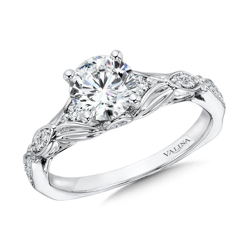 Valina Vintage Tapered Diamond Engagement Ring R1074W
