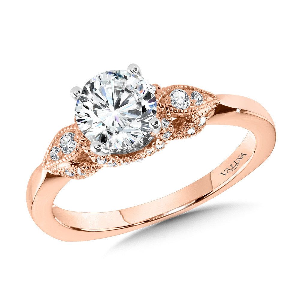 Valina Vintage Milgrain Diamond Engagement Ring R1099P