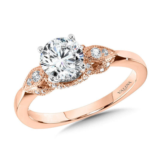 Valina Vintage Milgrain Diamond Engagement Ring R1099P